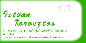 istvan korosztos business card